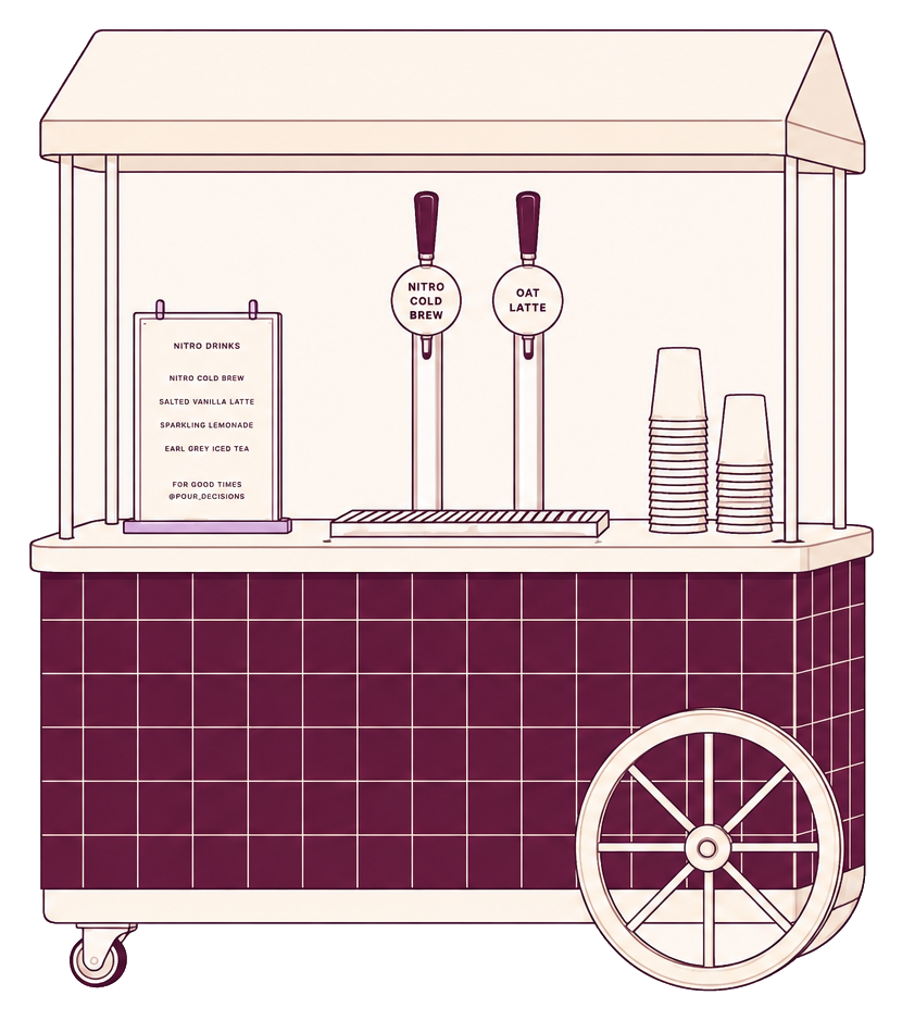 Pour Decisions tiled event cart